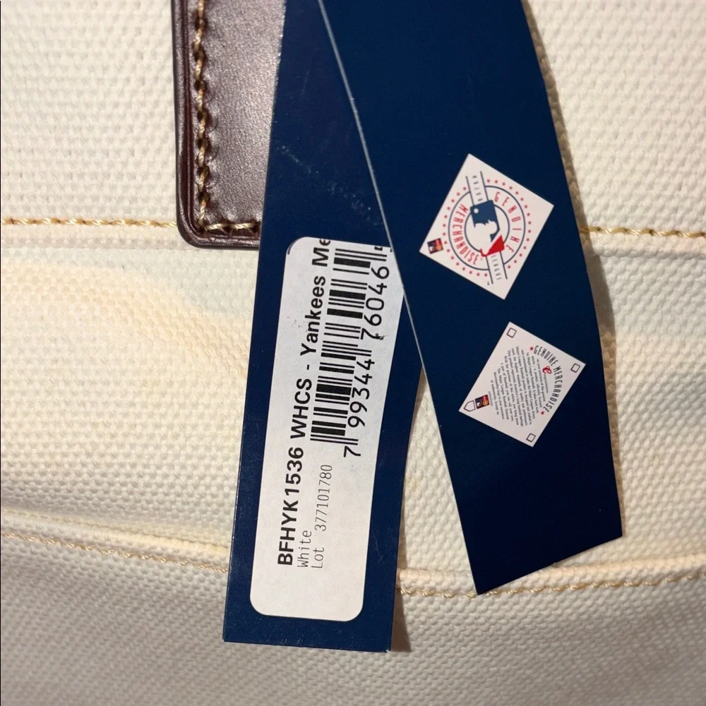 Dooney and Bourke NEW YORK YANKEES Cream and Brown Tote Bag - Picture 8 of 13